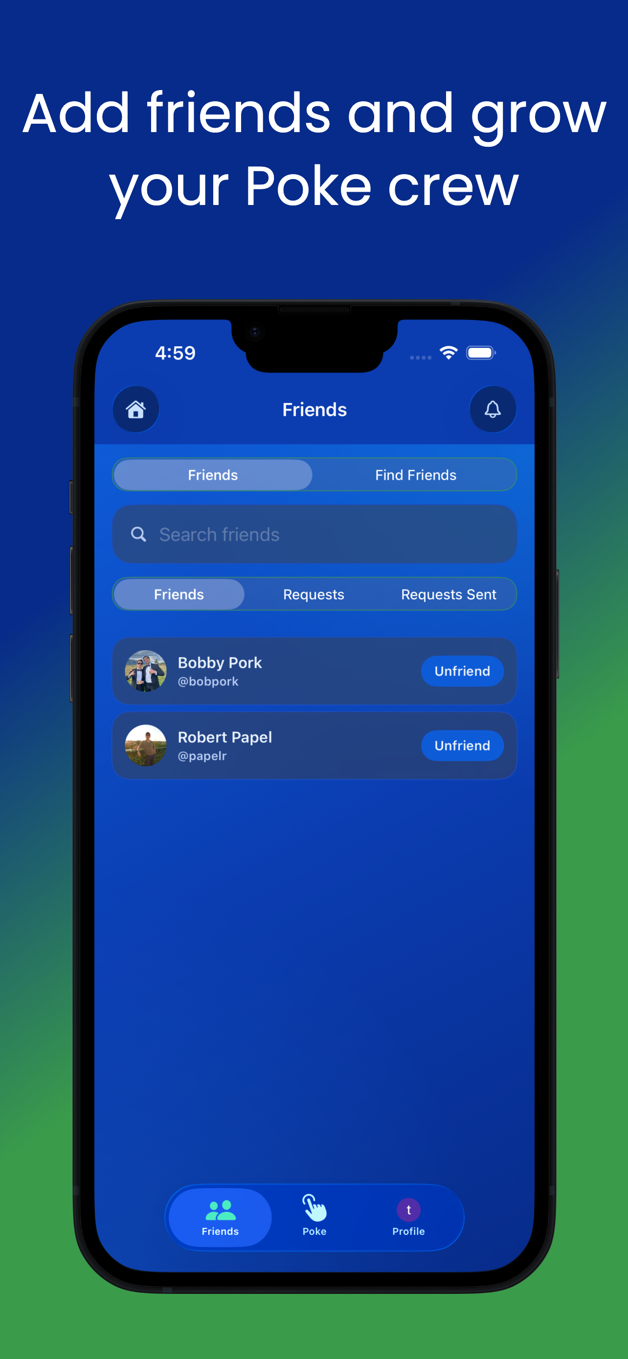 Add friends and grow your Poke crew